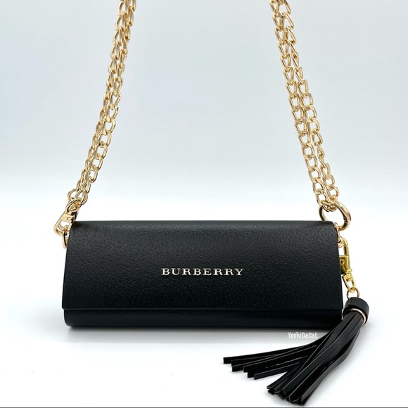 🆕 Burberry Sunglass Case to Crossbody / Shoulder / Clutch Bag Purse, Black New - Picture 10 of 10